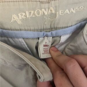 Arizona Wide Leg Khaki Bootcut Pants Size 7 Short